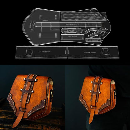 DIY Leather Knight Waist Bag Acrylic Pattern Template Craft Design Mold Tool