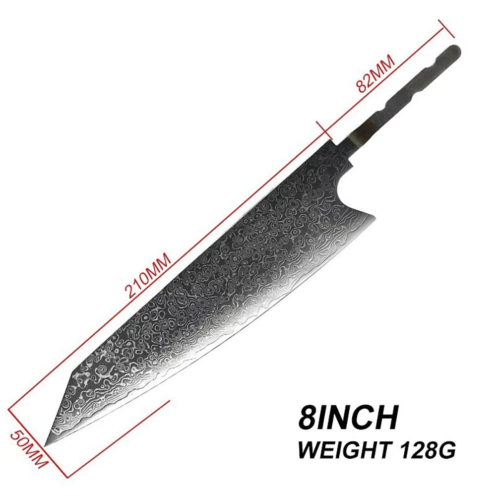 VG10 Damascus Steel Chef Knife Blank Blade DIY Home Hobby Kitchen Tools Material