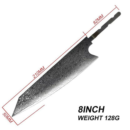 VG10 Damascus Steel Chef Knife Blank Blade DIY Home Hobby Kitchen Tools Material