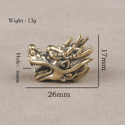 Brass EDC Lanyard Skull Knight Dragon Spartan Wolf Snake Cape Bead Keychain Drop