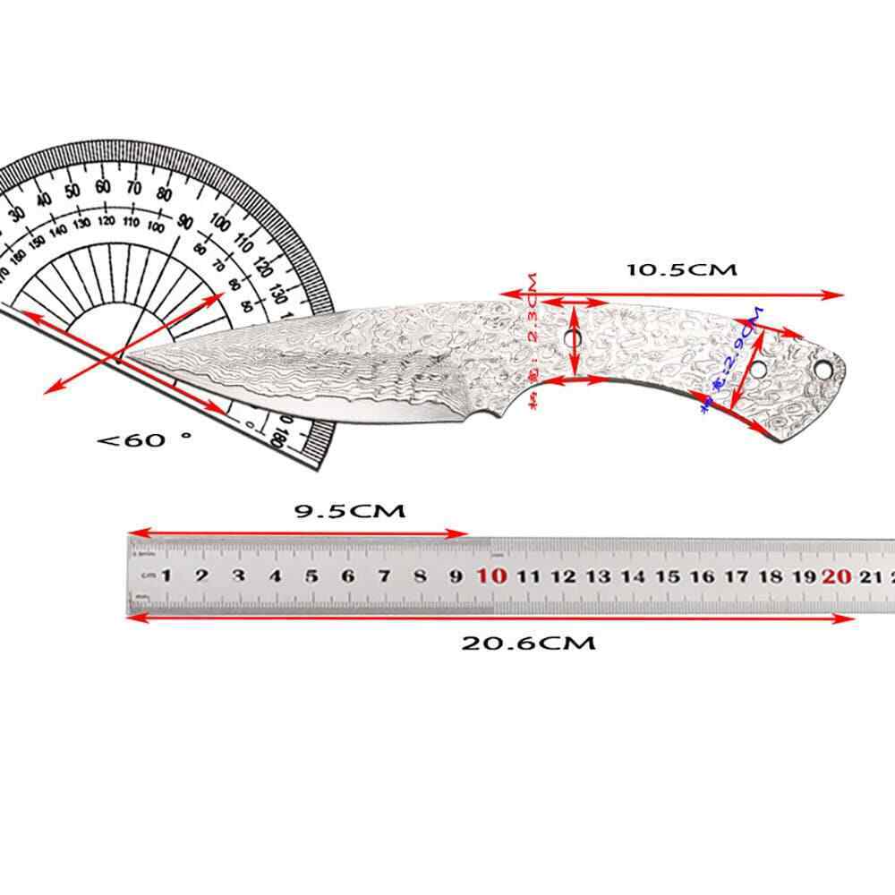 All Damascus Steel Blade Outdoor Knife EDC Damascus Handle Hand Craft DIY