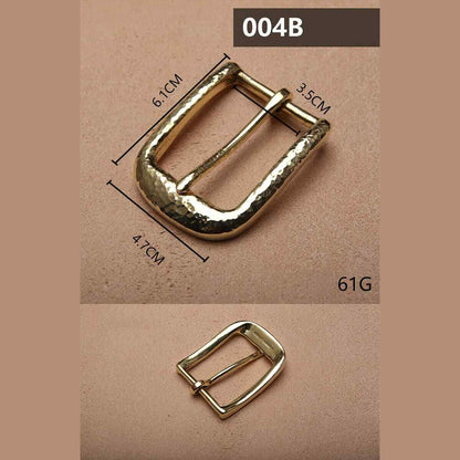 Retro Hammered Striation Solid Brass Pin Belt Buckle for Men Women Leather Craft Diy Making Belt Accessory