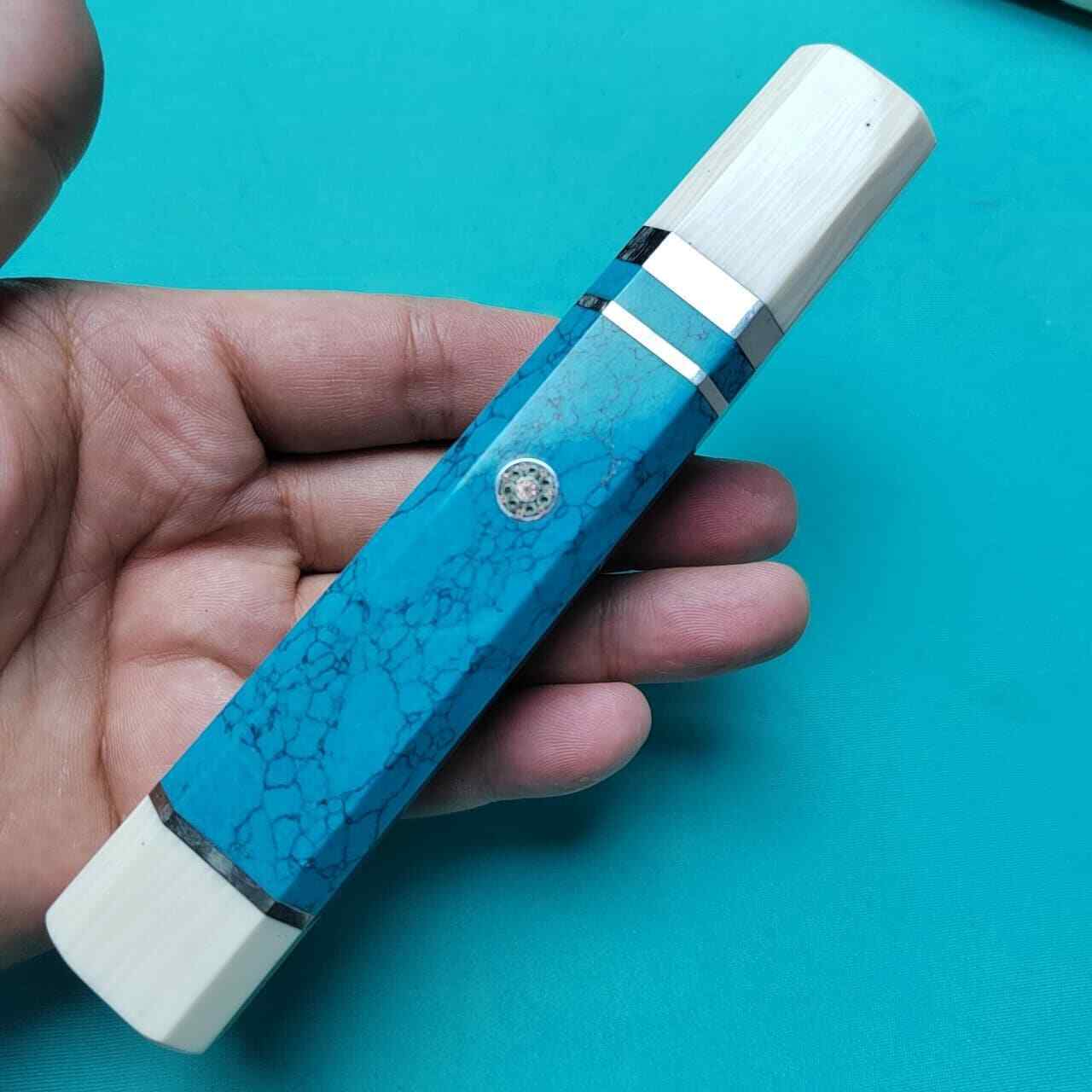 Japanese Style Octagonal Turquoise Material 16CM Handle Making Chief Knife Diy