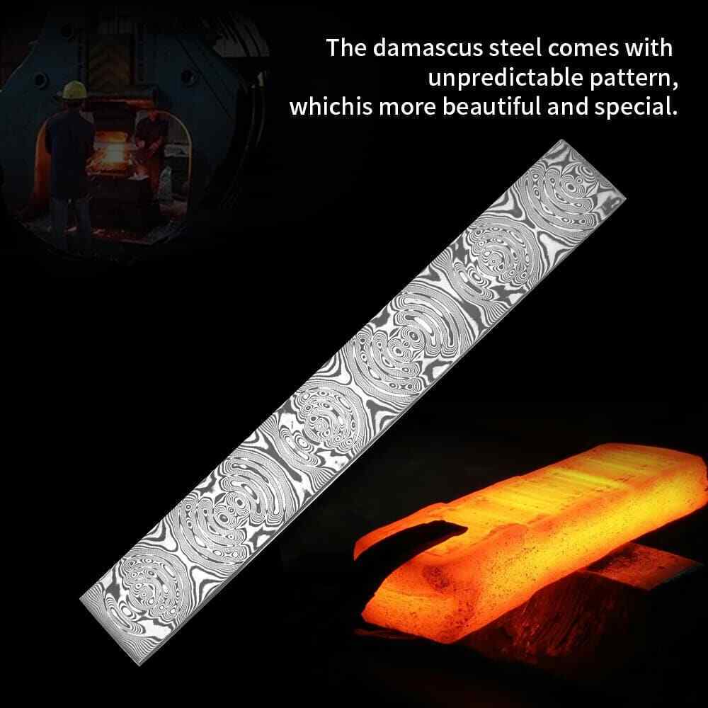 Hard Unfilled Damascus Steel Billet Bar Blank Knife Blade Diy Material Sandwich