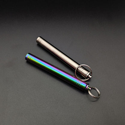 Titanium Toothpick Tube Waterproof Storage Ear Spoon Fruit fork Set Pendant