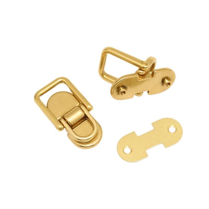 2X Solid Brassm Arch Bridge Hasp D Ring Double Buckle Luggage Bag Accessory DIY