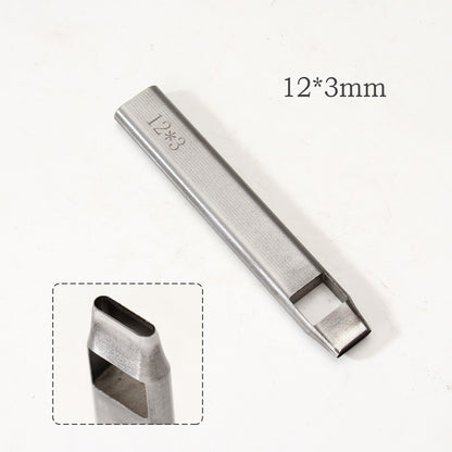 Leather Craft Belt Hole Punch Oval Flat Straight Teardrop Single DIY 440C Tool