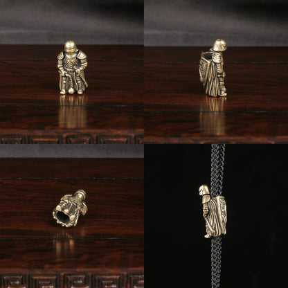 Brass EDC Lanyard Skull Knight Dragon Spartan Wolf Snake Cape Bead Keychain Drop