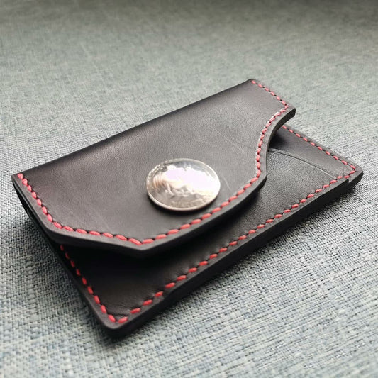Handmade Ameikaji Style Original Design Minimalist Genuine Leather Card Holder