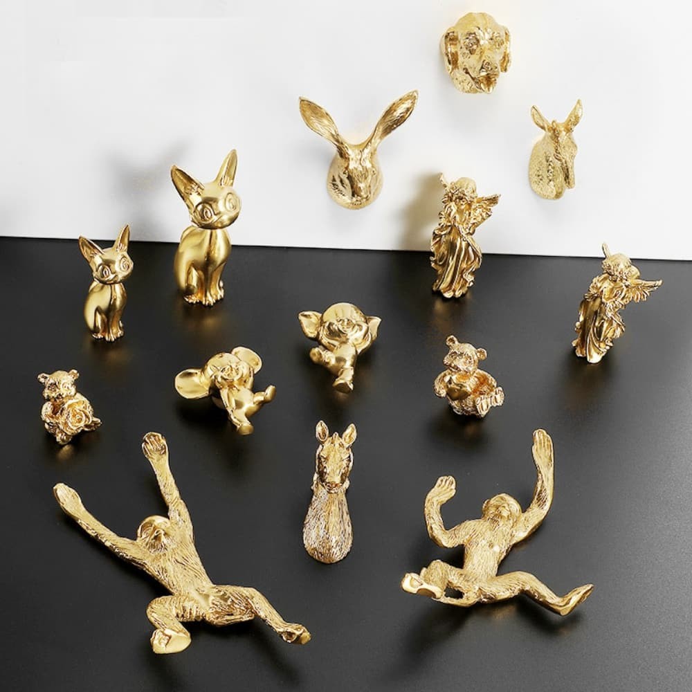 Animal Brass Cabinet Drawer Pull Handle Wardrobe Cupboard Furniture Hardware