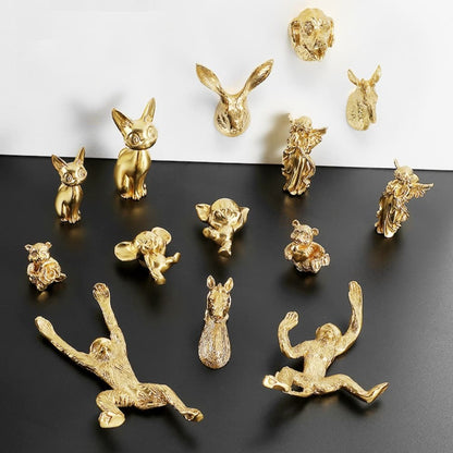 Animal Brass Cabinet Drawer Pull Handle Wardrobe Cupboard Furniture Hardware