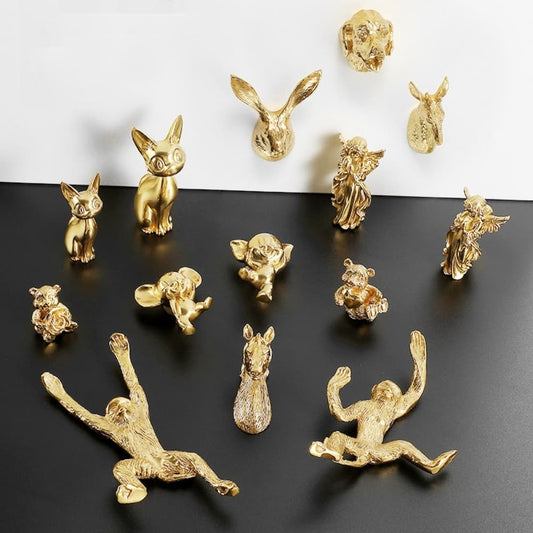 Animal Brass Cabinet Drawer Pull Handle Wardrobe Cupboard Furniture Hardware