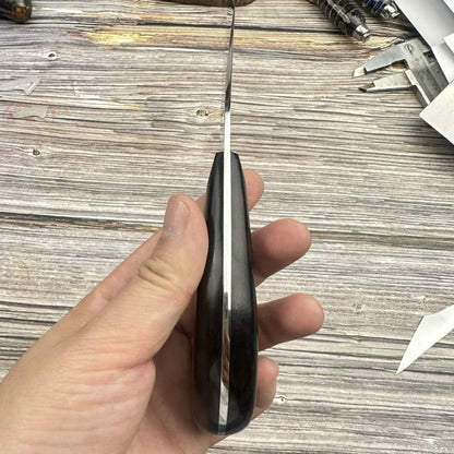 D2 Steel Leather Skiving Knife Half Round Wooden Handle Craft Cutting Tools