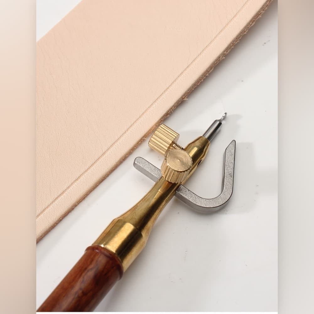 Adjustable Multi Blade Leather Edge Groove Tool Wood Handle Beveler Groover