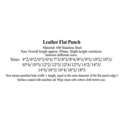 Leather Craft Belt Hole Punch Oval Flat Straight Teardrop Single DIY 440C Tool
