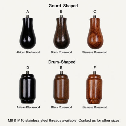 Universal Coffee Tamper Wood Handle Replacement M8 M10 Rosewood Blackwood Walnut