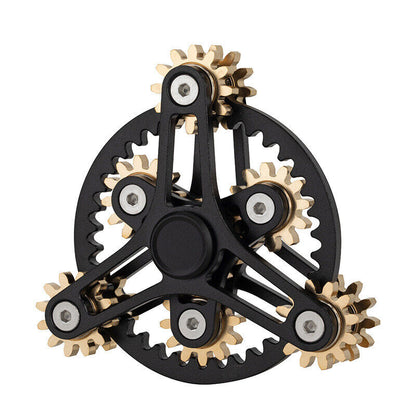 Linkage Hand Fidget Spinner Chain Brass Aluminum Gear Finger Gyro Relax Toy