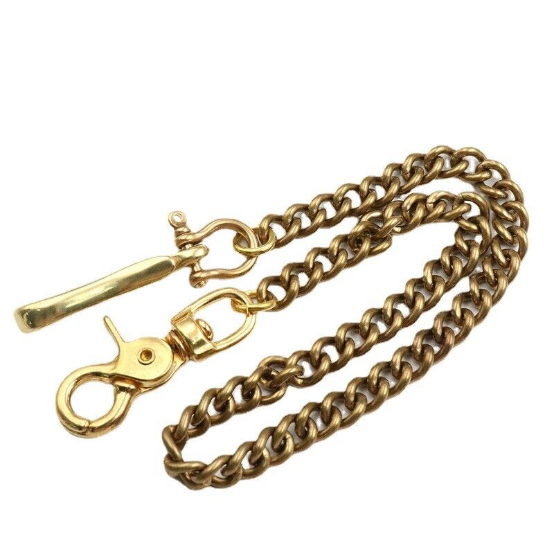 Solid Brass U Hook Key Chains Strap Swivel Snap Clasp Cowboy Punk Accessory DIY