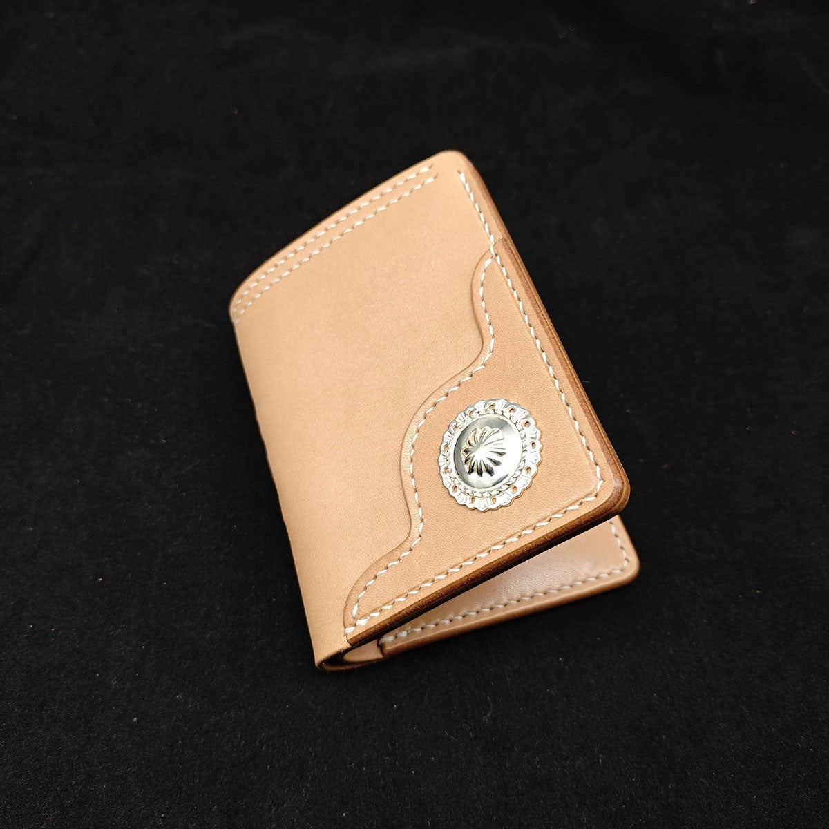 Handmade Japan Tochigi Vegetable Tanned Leather Wallet with 925 Silver Buckle