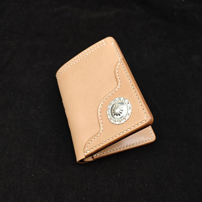 Handmade Japan Tochigi Vegetable Tanned Leather Wallet with 925 Silver Buckle