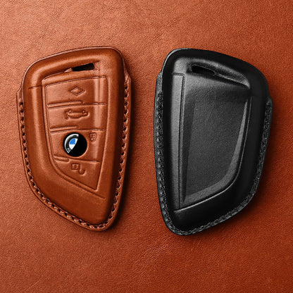 Handmade Genuine Leather Craft Car Key Fob Case Cover Fore BMW Keychains bag