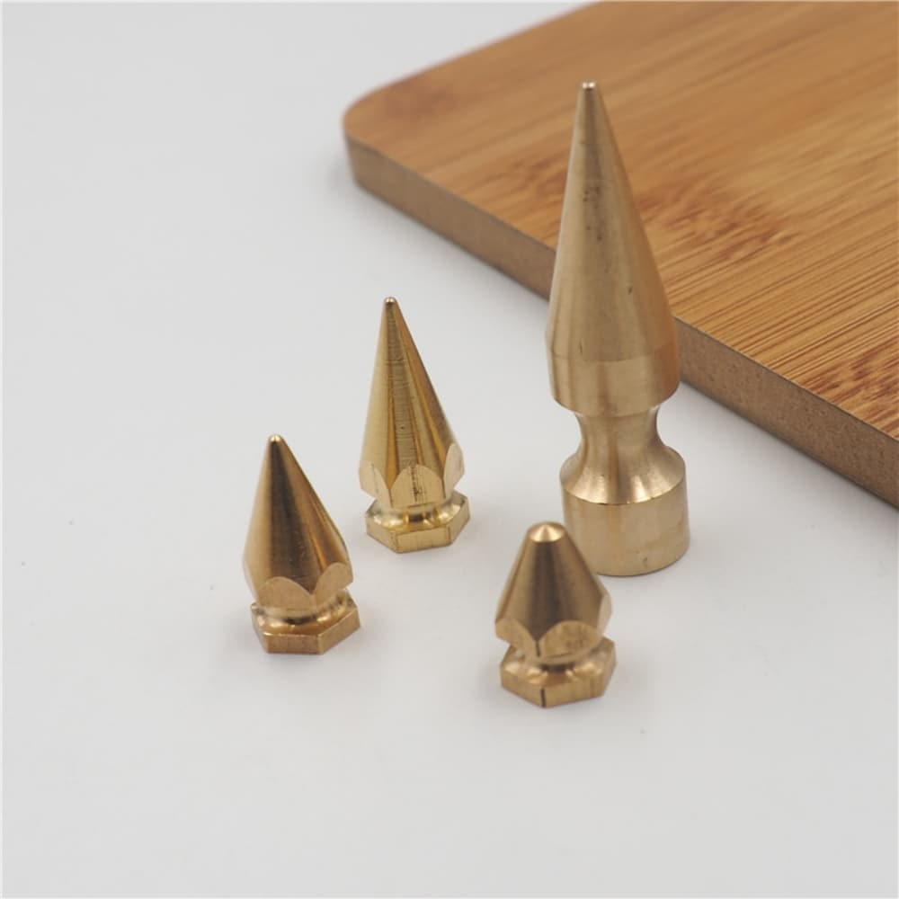 20pcs Solid Brass Pyramid Spikes Punk Rivets Studs Dog Collar Leather Craft DIY