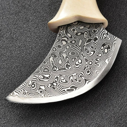 VG10 Damascus Curved Knife Collectible Fruit Tea Agarwood Cutter Gift EDC
