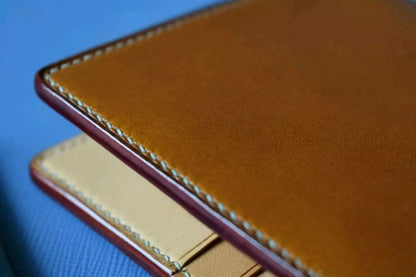 Handmade Vegetable Tanned Leather Wallet Genuine Cowhide Card Case Custom