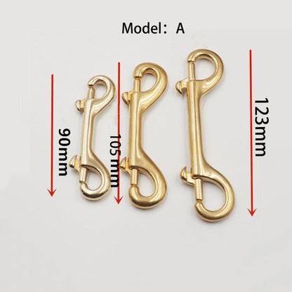 Solid Brass Double End Hook Buckle Heavy Duty Bag Connector Pet Leash Snap Clip