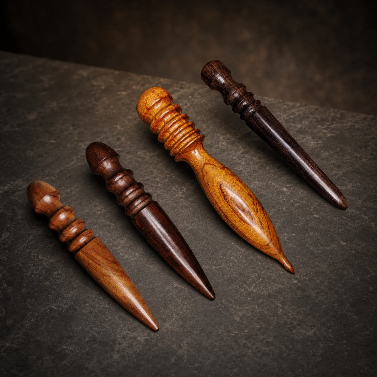 Blackwood Rosewood Edge Burnisher Multi-Size Grooves for Leathercraft Finishing