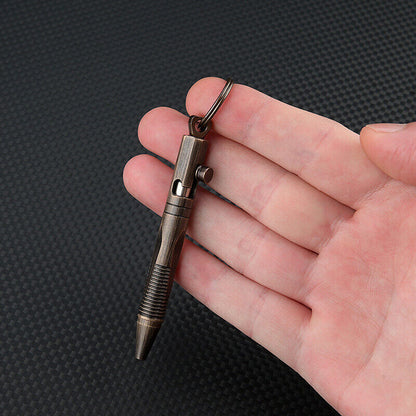 Creative Mini Solid Brass Bolt Action Ball Point Pen Copper Pocket EDC Gift