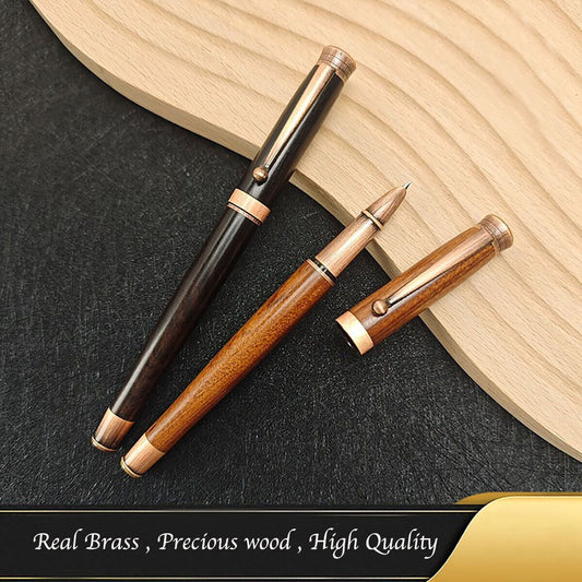 Vintage Wooden Fountain Signing Pen Ink Cartridge Logo Customizable Business Signing pen