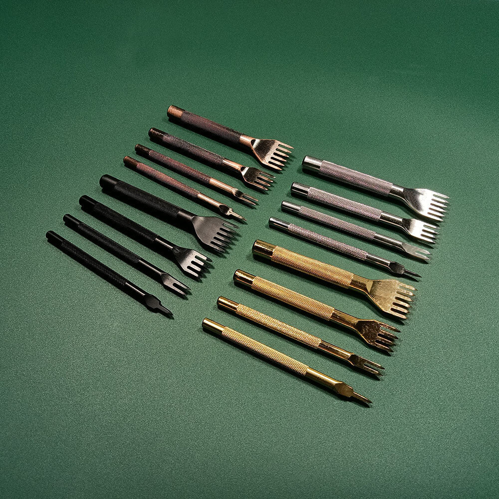 Leather Craft Tools Hole Punches Stitching Punch Diamone Chisel Set  3/4/5/6mm