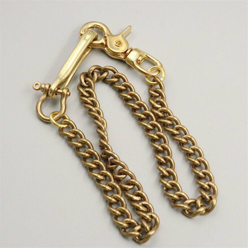 Solid Brass U Hook Key Chains Strap Swivel Snap Clasp Cowboy Punk Accessory DIY