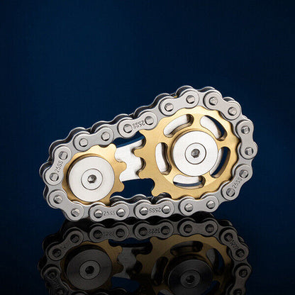 Linkage Hand Fidget Spinner Chain Stainless Steel Gear Finger Gyro Relax Toy