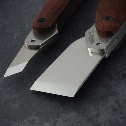 Leather Craft Cutting Knife Black Walnut Handle Tool with Removable Blade