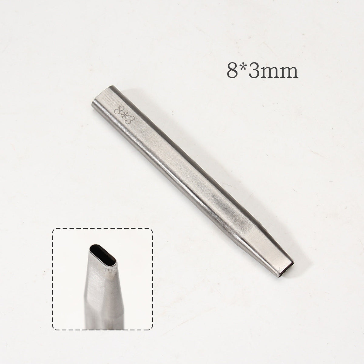Leather Craft Belt Hole Punch Oval Flat Straight Teardrop Single DIY 440C Tool