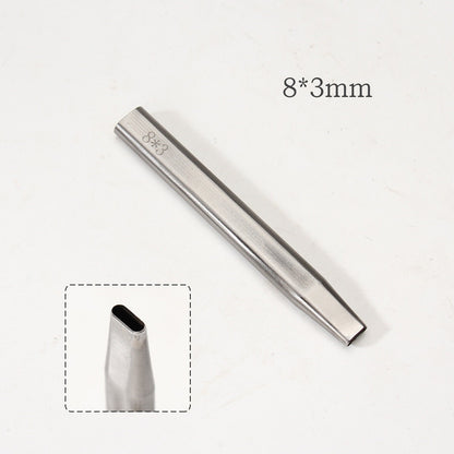 Leather Craft Belt Hole Punch Oval Flat Straight Teardrop Single DIY 440C Tool