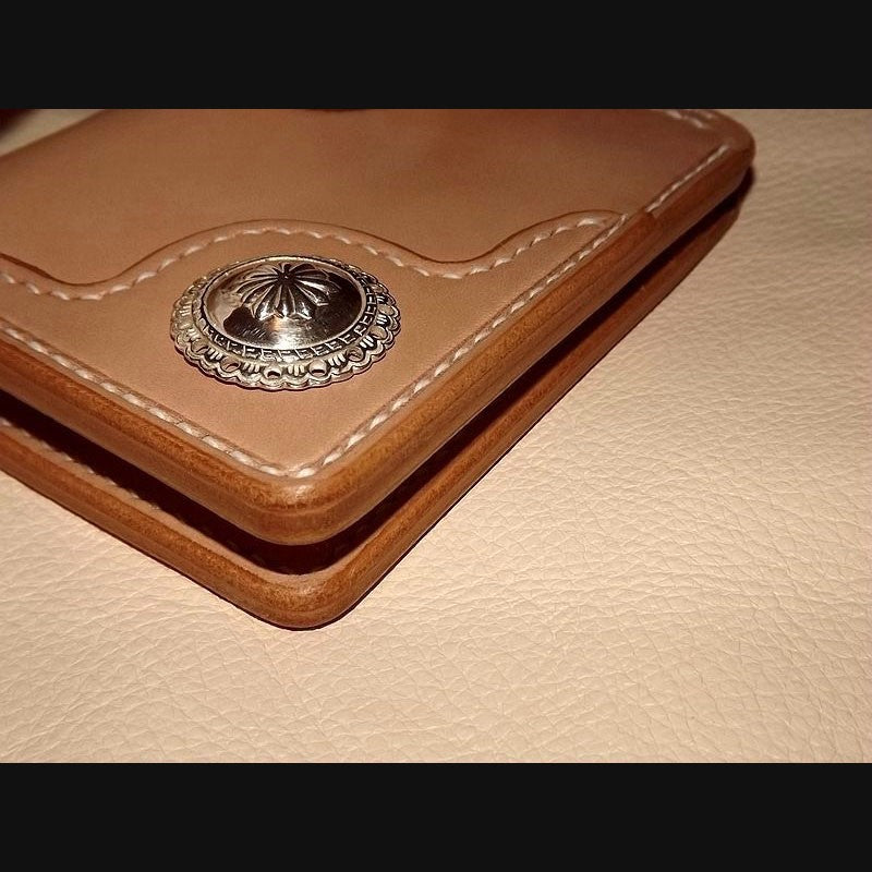 Handmade Japan Tochigi Vegetable Tanned Leather Wallet with 925 Silver Buckle
