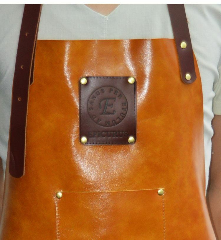 Genuine Leather Apron for Kitchen Handcraft Workshop Can Custom made Logo Stamp