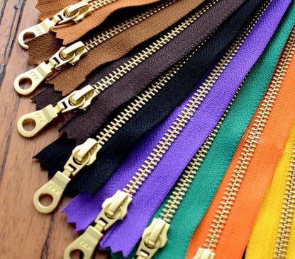 30cm Size #5 Metal Zipper Brass Pull for DIY Leather Bags Hardware Accessories