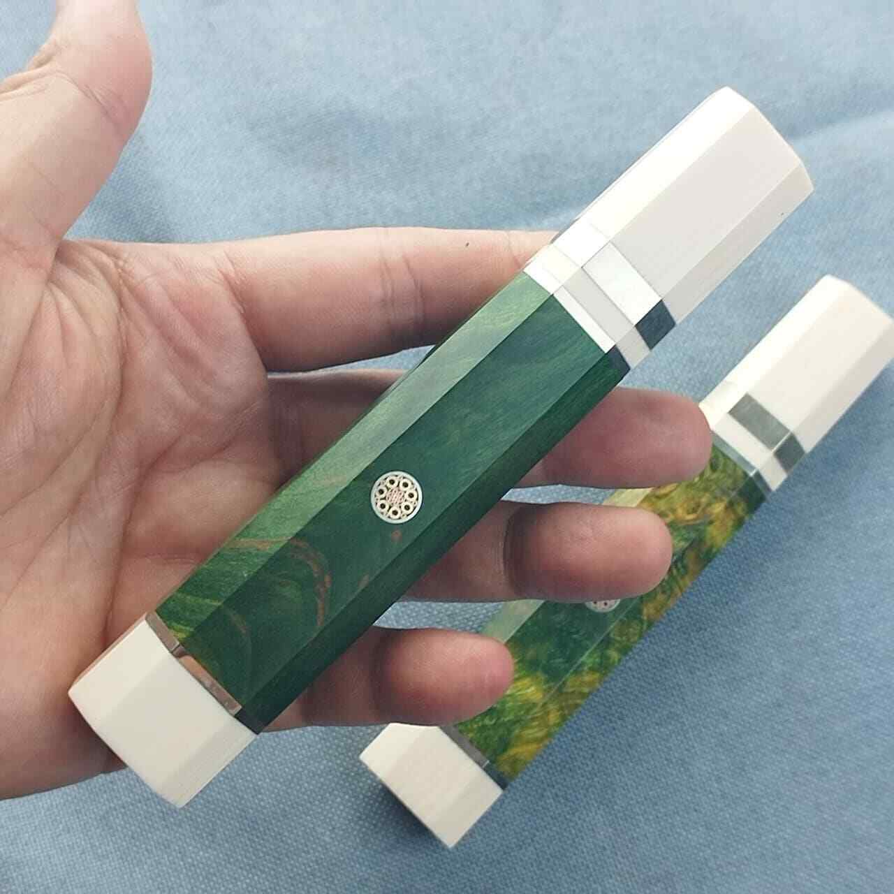 New Japanese Style Octagonal Turquoise Resin Handle Material Making Chief Knife