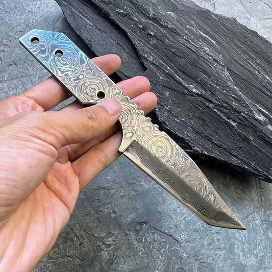 Thick Damascus Blade Blank Outdoor Cutter Fruit Knife Home Kitchen Hobby DIY Vg10 Steel Supply