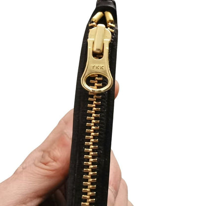 Handmade American Style Zipper Card Holder Coin Purse Genuine Leather Craft