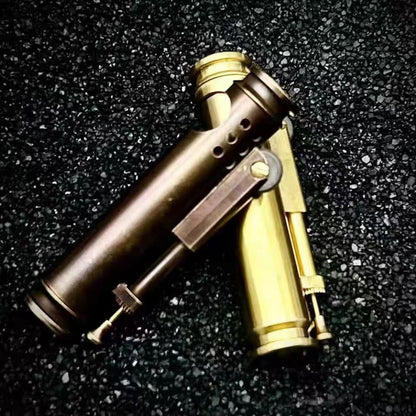 Vintage Solid Brass Lighter Side Ignition Retro Stylish Men Portable EDC Gift