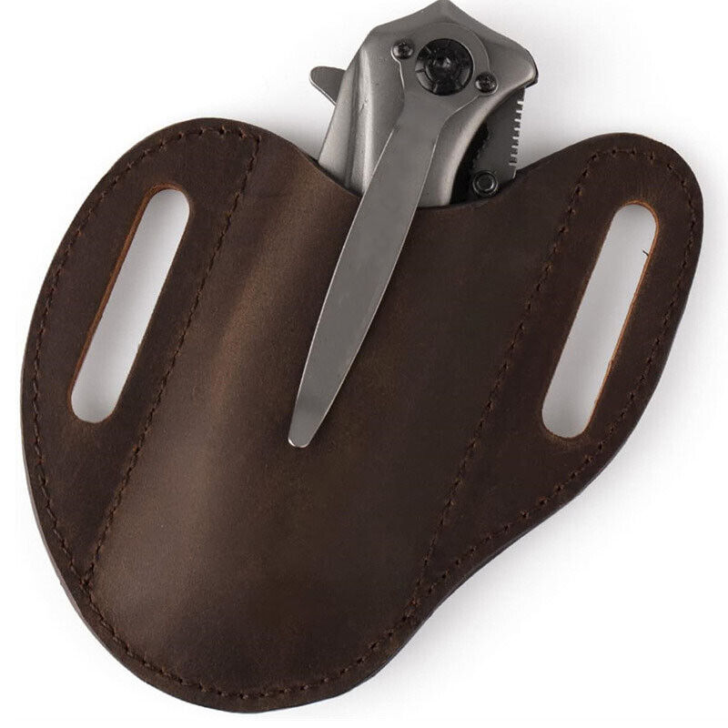 Cowhide Crazy Horse Leather Retro Sheath For Knife Scabbard Cover Belt Clip