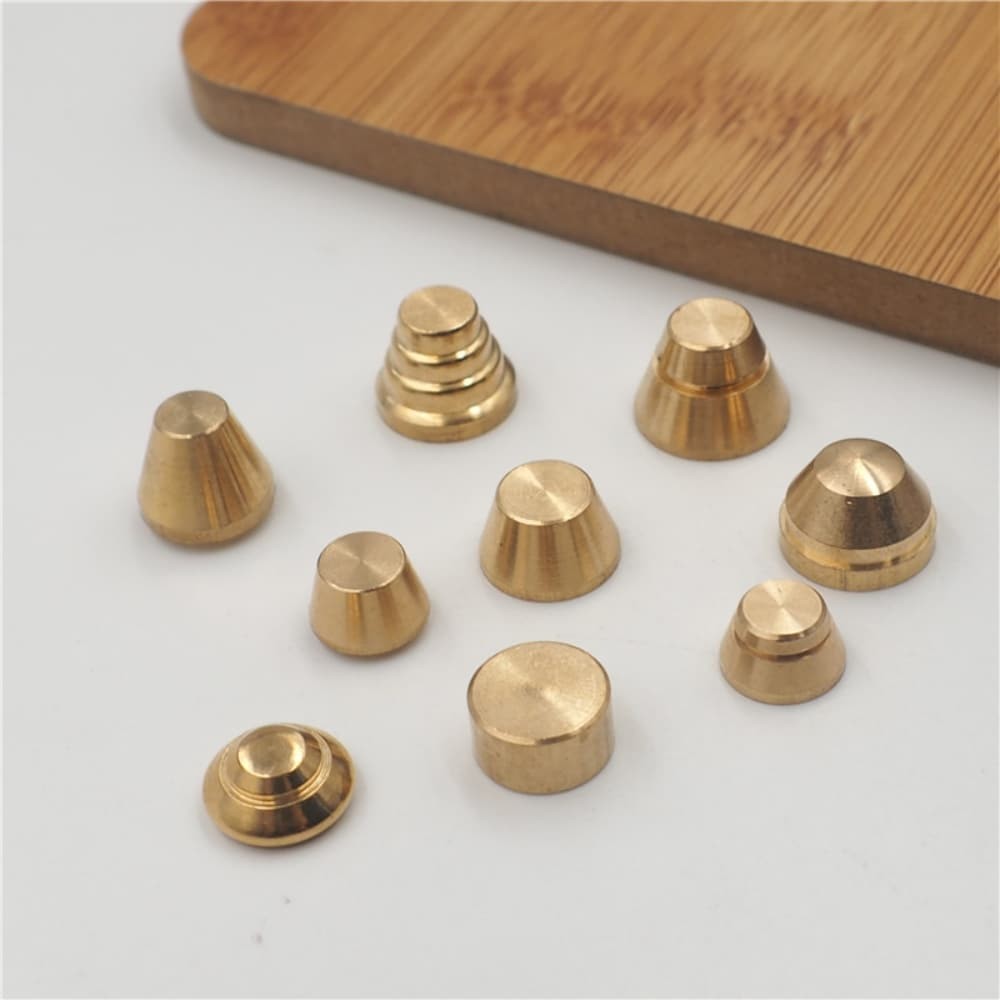 20pcs Solid Brass Pyramid Spikes Punk Rivets Studs Dog Collar Leather Craft DIY