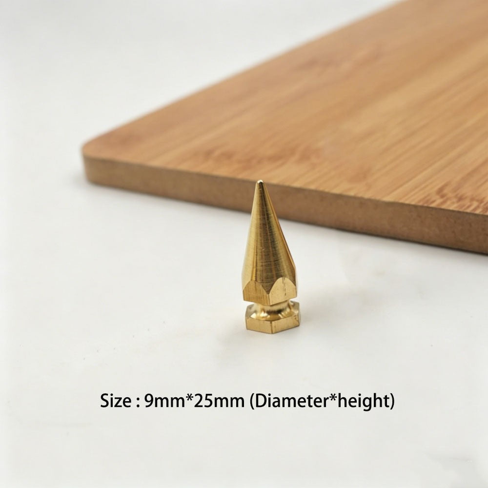 20pcs Solid Brass Pyramid Spikes Punk Rivets Studs Dog Collar Leather Craft DIY