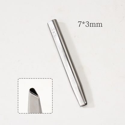 Leather Craft Belt Hole Punch Oval Flat Straight Teardrop Single DIY 440C Tool