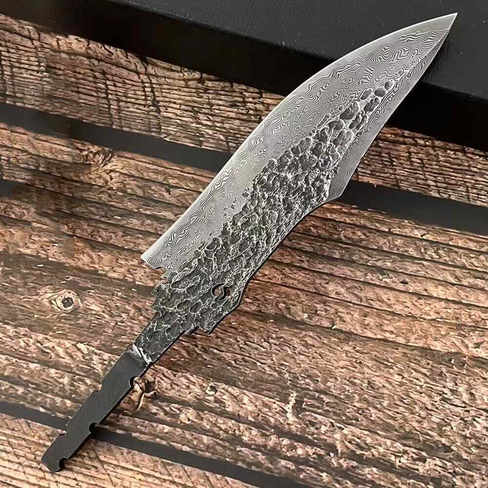 Forged Damascus Steel Billet Blade Blank Making Outdoor Knife EDC Diy Material